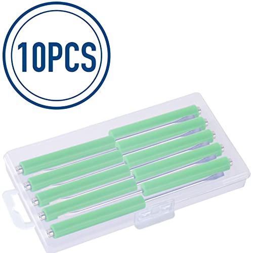 Pocket Screwdriver with Magnet 10PCS Mini Magnetic Screwdriver Set | Small Flat Head Screwdriver with Clips - Mini Magnetic Pocket Screwdriver Set with Case for Automotive Techs, Electricians - color: Green