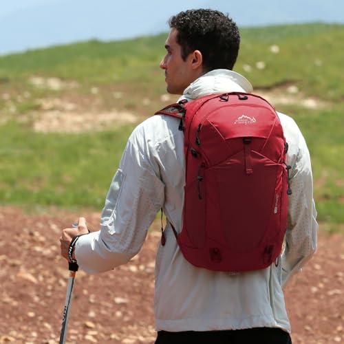 IX INOXTO Hiking Hydration Backpack with 2L/3L Water Bladder for Women and Men18L/25L Water Backpack for Hiking, Cycling, Climbing, Camping - style: Red-3L Water Bladder