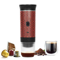 HX HECLX Coffee Maker Gift Set for Camping,Battery Powered Portable Electric Espresso Machine, Rechargeable Coffee Maker Self Heating Ground Coffee Capsule for RV, Hiking (Red) - color: Red