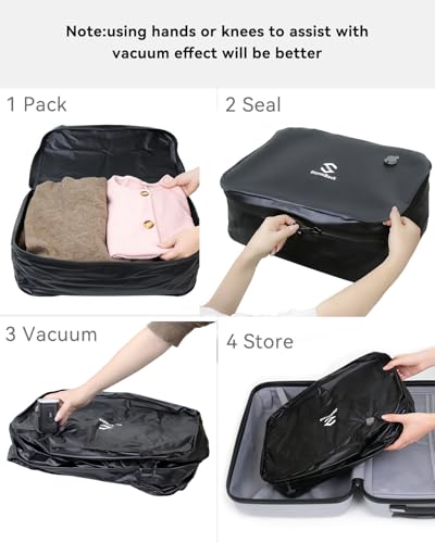 41L Travel Vacuum Bags with Pump, 180° Open,Compression Bags for Travel Luggage, Reusable IP67 Waterproof Vacuum Seal Packing Cubes for Carry On Suitcase and Backpack (2PC + Pump) - size: 2PC-PUMP