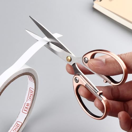 5" All Stainless Steel Office Scissors,Ultra Sharp Blade Shears,Sturdy Sharp Scissor for Office Home School Sewing Fabric Craft Supplies Multipurpose Scissors Bronze - color: Bronze, size: 5"