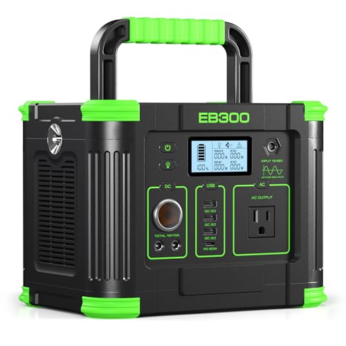 Portable Power Station 330W 288.6Wh Solar Generator Emergency Travel Backup - color: green