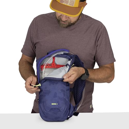 Osprey Berm Biking Backpack with Hydraulics Reservoir - Lightweight Hydration Backpack for Men and Women - color: Botswana Purple Dust Print, style: 2l