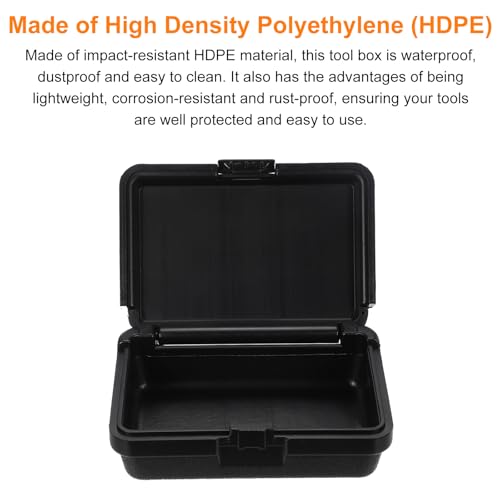 HARFINGTON Hard Carry Case 6.5" High-Density Polyethylene Empty Tool Box Rust & Weather-Resistant Blow Forming Tool Case for Household Workshop Car - size: 6.5"