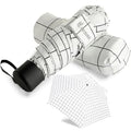 GAOYAING Compact Travel Umbrella with Case Sun&Rain Lightweight Small and Compact Suit for Pocket 34 Inches - color: White Grid Pattern, size: 34 Inches