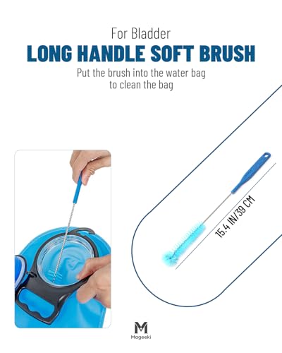 2 Set Hydration Bladder Cleaning Kit - with Flexible Long Brush for Hose, Bladder Brush, Bite Valve Brush & Drying Collapsible Bladder Frame, Water Reservoir Backpack Accessories