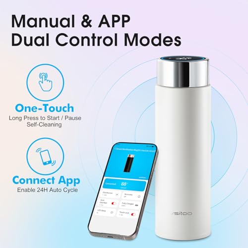 VSITOO S1 Lite 15oz Insulated Stainless Steel Self-Cleaning Water Bottle - color: White, size: 15 Ounces