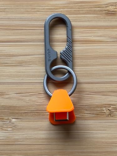 Jura Anchor for AirPods, Titanium Carabiner Clip, Keychain & Lanyard - color: Orange + Titanium