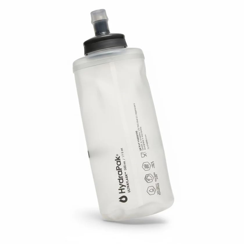 UltraFlask 500ml Soft Flask Hydration Bottle Running Trail | Locking bite valve, 17oz capacity, no-slosh TPU/HDPE design, running trail and endurance use