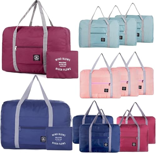 12PCS For Spirit Airlines Personal Item Bag Travel Bag Carry on Luggage Foldable Duffel Bag Sports Gym Bag Water Resistant Travel Duffel - color: 12Pcs