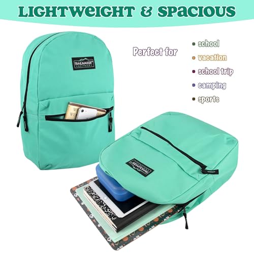 Trail maker Classic 17 inch Backpacks with Adjustable Padded Straps | School Backpacks for Girls, Boys - color: Aqua