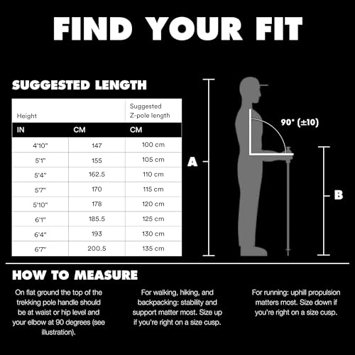 BLACK DIAMOND Distance Z Trekking Poles (Pair), Foldable Z-Pole, Hiking - color: Pewter (Aluminum Z-Folding), size: 100 cm