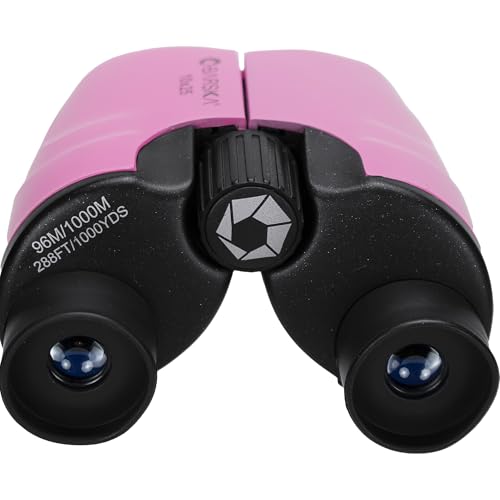 Barska Colorado 10x25 Compact Binoculars – Lightweight Pink Binoculars with BK-7 Porro Prisms, Fully Coated Optics, Center Focus, Ideal for Hiking, Bird Watching & Travel