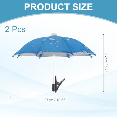 Phone Umbrella - Adjustable Cell Phone Umbrella Sun Shade with Stable Clip Universal Mini Cellphone Shade Cover for Beach/Pool/Outdoor, Blue - color: Blue