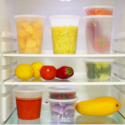 TashiBox 50 Sets 16 Oz Plastic Deli Containers with Lids - Food Storage Containers with Lids - Clear Airtight Meal Prep Containers, BPA Free, Stackable, Leakproof, Microwave and Freezer Safe - size: 16 oz - 50 Containers & Lids