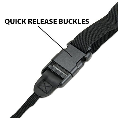 USA Gear DSLR Camera Strap Chest Harness with Quick Release Buckles, Polka Dot Neoprene Pattern and Accessory Pockets - Compatible with Canon, Nikon, Sony Point and Shoot and Mirrorless Cameras - color: Polka Dot