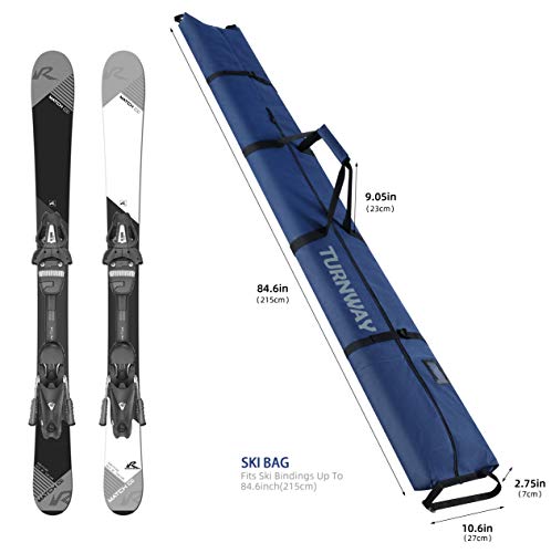 TurnWay Ski Bag | Transport Skis Up to 215 cm, Poles & Extras | Waterproof - for Men, Women and Youth - color: Blue