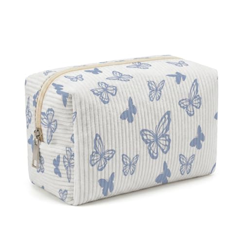 Portable Makeup Organizer for Skincare Hygiene Purse Brushes Lipstick Nail Polish,Toiletry Kit for Women,Cute Makeup Bag & Travel Essentials (Butterfly) - color: Butterfly