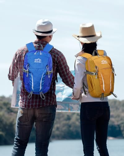 15L Small Padded Hiking Backpack with Chest Strap for Men Women, Lightweight Waterproof Daypack for Travel, Blue - color: Blue