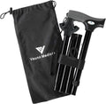FSA/HSA Eligible, Vaunn Medical Easy Grip Height Adjustable Folding Cane/Walking Stick with Strap/Pouch- Compact, Portable, and Safe Walking Assistant- Non-Slip Grip Handle- Men, Women, Elderly - style: Tripod Tip