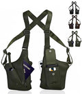 Double Shoulder Armpit Bag for Men | Anti-Theft PU Underarm Holster Bag, Portable Phone Holster for Travel Daily Commute - color: Olive Drab