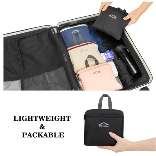 BAGPARKK 35L Ultra Lightweight Foldable Packable Hiking Backpack | Travel Backpack, Survival Whistle, Water-Resistant, Camping Daypack, Outdoor Sports, 0.88 pounds, Men & Women - color: Black（35l）