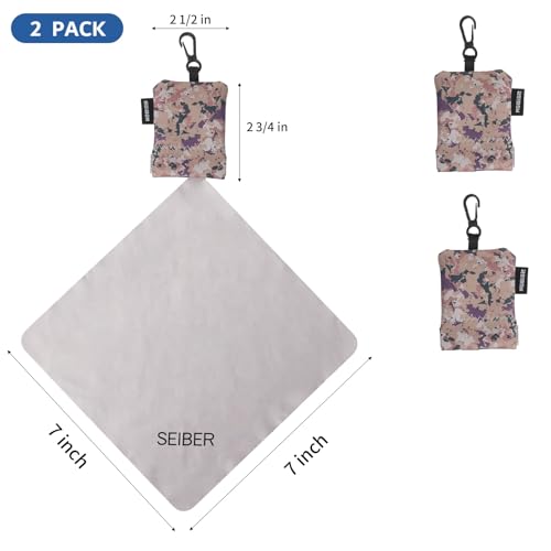 SEIBER Microfiber Glasses Cleaning Cloth with Neoprene Pouch,2P,Camo Desert | 7x7 inch Cloth For Eyeglass Sunglasses, Laptops, Cameras, Screen,Self-Closing Bottom - color: Camo Desert-(2pack)