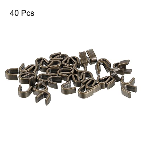 uxcell 40Pcs Zipper Slider Retainers, #5 U Shape Top Stoppers for Bags Coats Jackets Closed-end Zippers Replacing, Bronze Tone - color: Bronze Tone, size: #5