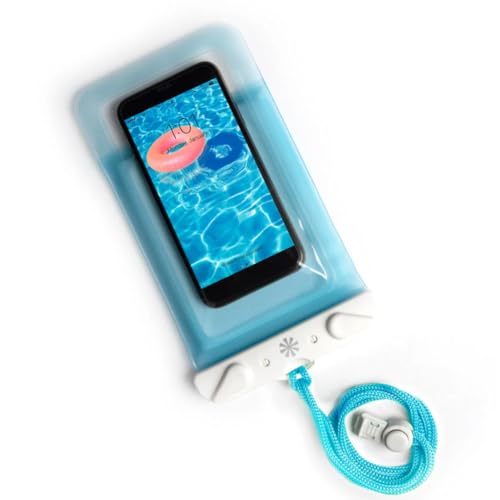 Tech Candy Dry Spell Water Defender Bag, Blue - Waterproof Protective Pouch for Smartphones & Valuables, Transparent Touchscreen-Compatible, IPX8 Certified, with Lanyard & Secure Lock, Dry Bag - color: Blue