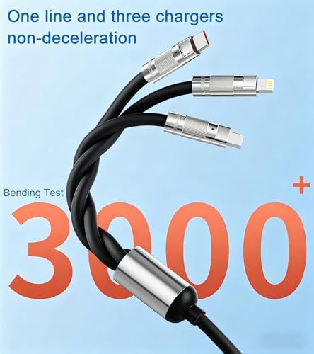 Awnuwuy 4FT Multi 3 in 1 Charging Cable Black 3 Port Lightning/Type-C/Micro | Multiple Charger Cable, Short Universal Charging Cable for iPad, iPhone 17/16/15/14, Samsung S26, Google, Sony PS5, Kindle - color: Black, size: 4FT