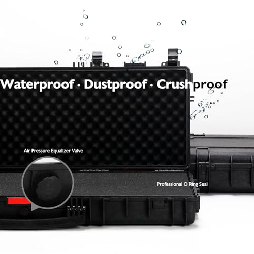 Hard Rifle Case 42.9" with Wheels, IP67 Waterproof & Crushproof Gun Case, TSA Approved Lockable Storage for Rifles, 3 Layer Pick and Pluck Foam + FREE Extra Cubed Foam Insert - style: 43 '' Rifle Case