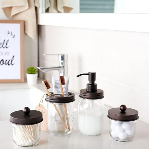 Amolliar Mason Jar Liquid Soap Dispenser Lid, Stainless Steel, Bronze 2Pack | Rust Proof Stainless Steel Soap Pump Lid, Farmhouse Decor for Kitchen, Bathroom, Refill 16OZ Lotion Soap Pump for Hand Soap - color: Bronze, size: 2 Pack
