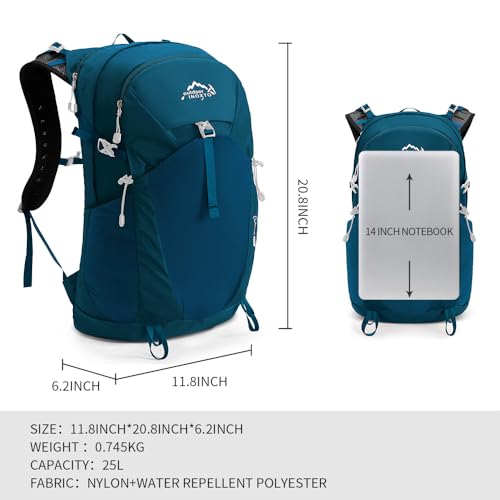 IX INOXTO Hiking Hydration Backpack with 2L/3L Water Bladder for Women and Men18L/25L Water Backpack for Hiking, Cycling, Climbing, Camping - style: Blue-3L Water Bladder