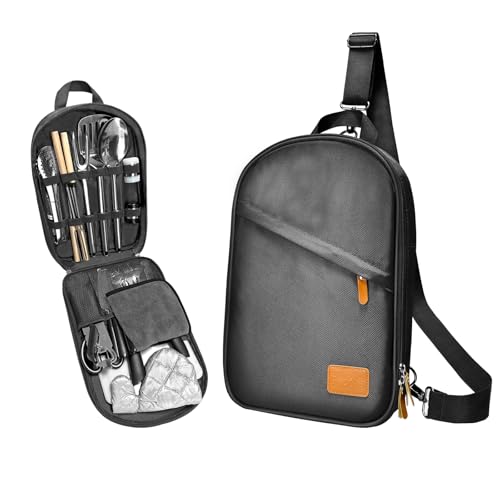 Camping Cooking Utensils Set - Camping Utensil Set Car Camping Cooking Essentials Gear for Camp Kitchen Cooking and Grilling, Stainless Steel & Silicone Ideal Gift for RV Tent Camper - color: Black-31Pcs