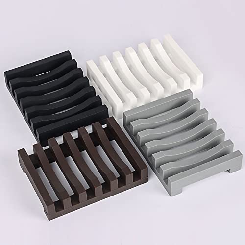 Topsky 2Pcs Soap Dish Holder, Non-Slip Bathroom Accessories Silicone Soap Case Saver, Sink Deck Bathtub Shower Dish Soap Drainer, Silicone Holder for Soap, Sponges, Scrubber (Brown) - color: Brown