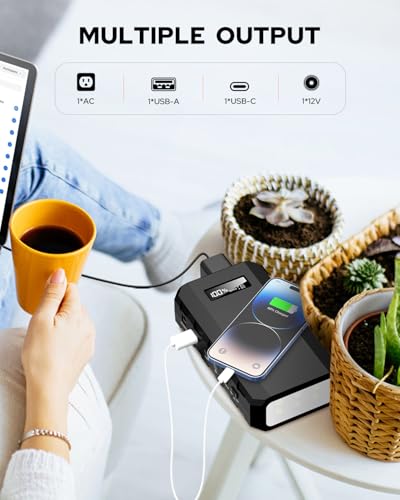 SinKeu 23400mAh/86.58Wh Portable Power Bank with AC Outlet - color: Black and White