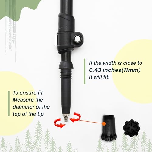 Trekology Trekking Pole Accessory Set – Bundle Tips for Concrete & Flat Roads – Durable Replacement Tips for Hiking Poles, Walking Sticks & Trekking Poles - size: 4Tips & 2Boot Tips