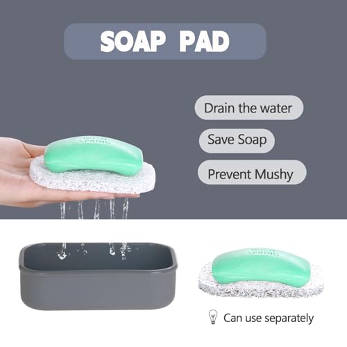 Large Travel Soap Container Leak Proof, Silicone Shampoo Bar Holder | Soap Case with Draining Layer, Slip-Resistant Portable Bar Soap Holder for Shower, Bathroom, Gym, Camping(Translucent Gray) - color: Rectangular Translucent Gray