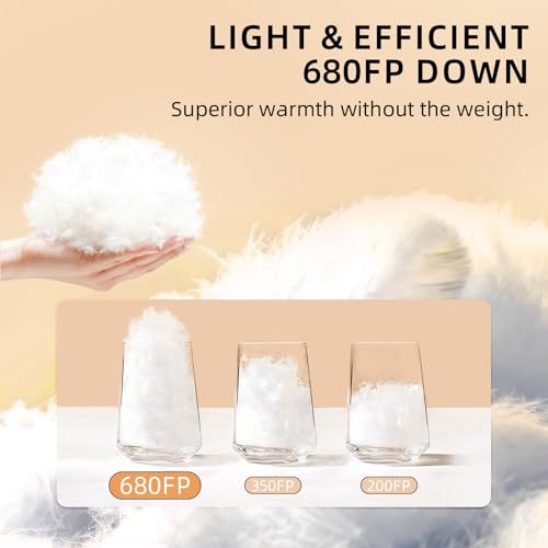 Down Sleeping Bag with Pillow,Ultralight and Compact - color: Orange, size: Regular 20°F
