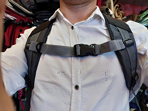 HDHYK Backpack Chest Strap- Nylon -Suitable for Webbing on The Backpack up to1in. Gray