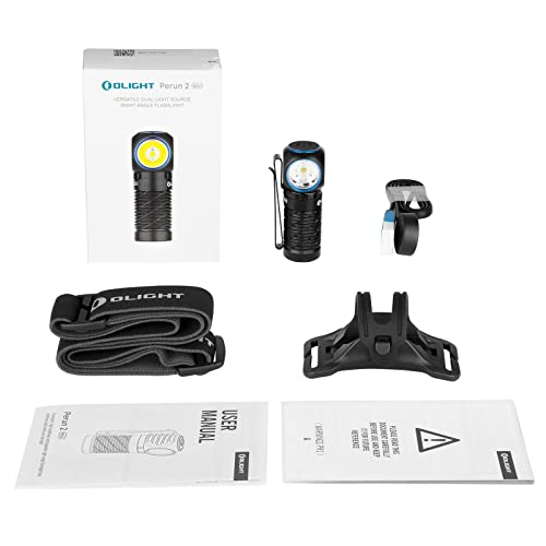 OLIGHT Perun 2 Mini Headlamp Rechargeable, 1100 Lumens, Red Light, Black | 3-in-1 Headlamp Flashlight Clip Light, Magnetic Tail, IPX8 Waterproof, Long Runtime, Lightweight for Outdoor, Work, Emergency - color: Black