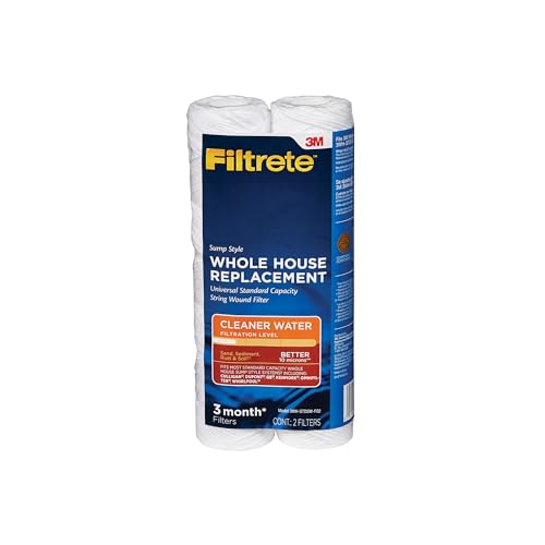 Filtrete String Wound Whole House Filter Replacement 3WH-STDSW-F02, 2-Pack | String Wound Filter Helps Helps Protect Your Plumbing And Appliances From Sand, Sediment, Silt And Rust - size: 2 Count (Pack of 1), style: 3WH-STDSW-F02