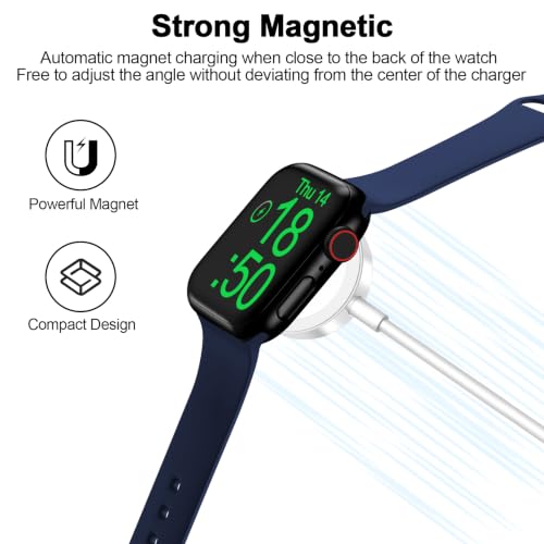 2026 Upgraded for Apple Watch Charger Magnetic Fast Charging Cable - color: Cool White, size: 1.0M