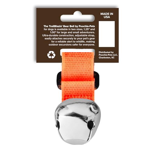 Trailblazin' Bear Bell for Outdoor Safety, Camping, Hiking Essentials, Bike Bells, Backpacking & Dog Bell to Alert Wildlife, Off-Leash Tracking, Made in USA - color: Orange, size: Large 1.25" Bell