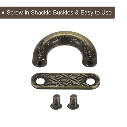 uxcell Arch Bridge Buckle, Metal D-Ring Connector Buckles Shackle for Bags Hanger Purse Strap DIY Craft - color: Bronze