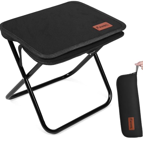 Portable Folding Stool Chair – Lightweight Compact Camping Stool with Carry Bag, Heavy Duty 265 lbs, Pocket Chair for Hiking, Backpacking & Travel