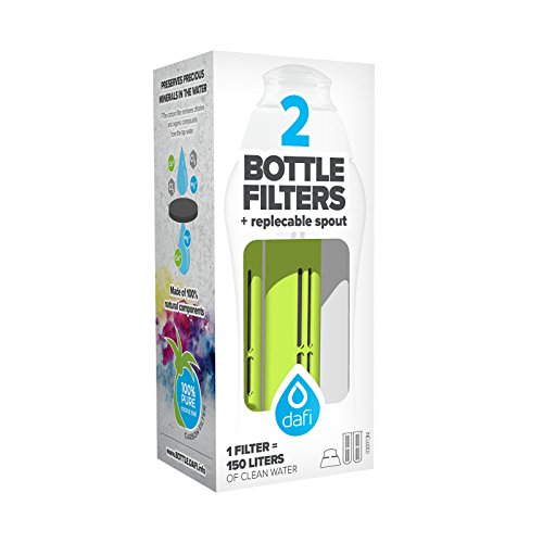 DAFI Water Bottle Filters and Cap Replacements Green, 2-Pack | Last up to 60 Days, Hiking Water Filter, Personal Filtered Water Bottle, Camping Water Filter, BPA-Free, Made in Europe - color: Lime, size: 2 sztuki