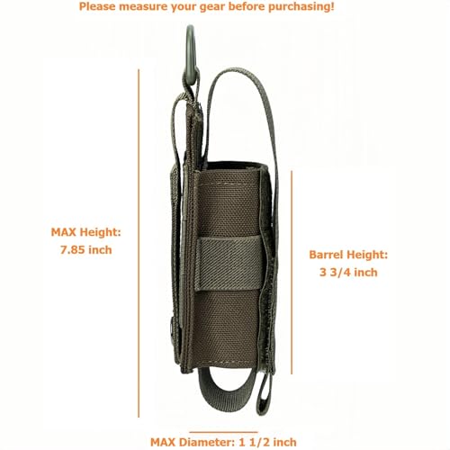 Tactical Flashlight Holster MOLLE Torch Holder MK4 OC/Mace Pepper Spray Canister Carrier EDC Flash Light Pouch Multitool Case with Strap&Snap Clip for Duty/Combat Belt Backpack Vest Chest Rig - color: Ranger Green