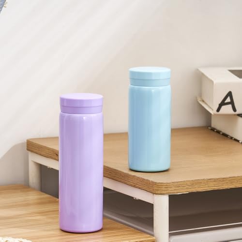 10oz Mini Water Bottle Stainless Steel Thermos Small Flask - Insulated Vacuum, Leak Proof, Keeps Drinks Hot/Cold - Ideal for Coffee, Tea, Water - Purple - color: Purple, size: 9.5 Ounces