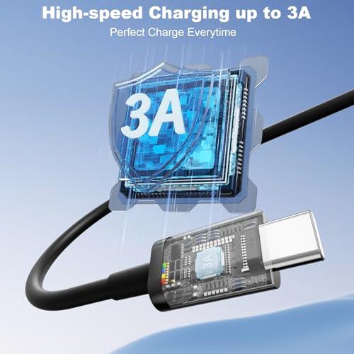 USB A to USB C CarPlay Cable 2Pack 3FT, Fast Charging USB Type C Cord Compatible with iPhone 17/16/15 Pro Max/Plus/16E, iPad Pro/Air, Samsung Android Phones Car Charging Cable,Black - color: Black, size: 3FT